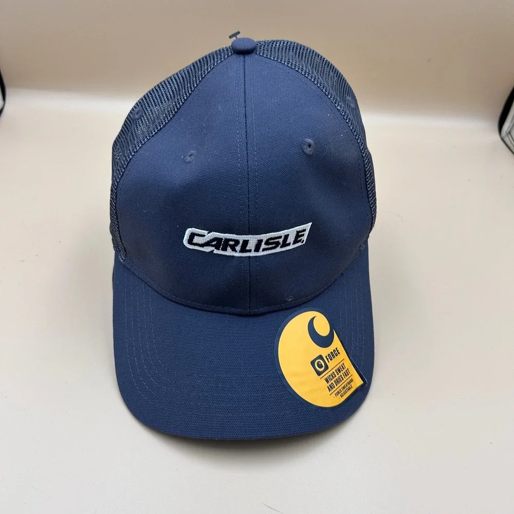 Carhartt Force Mens Navy Blue Carlisle Mesh Back Trucker Hat Snapback 103056 029
